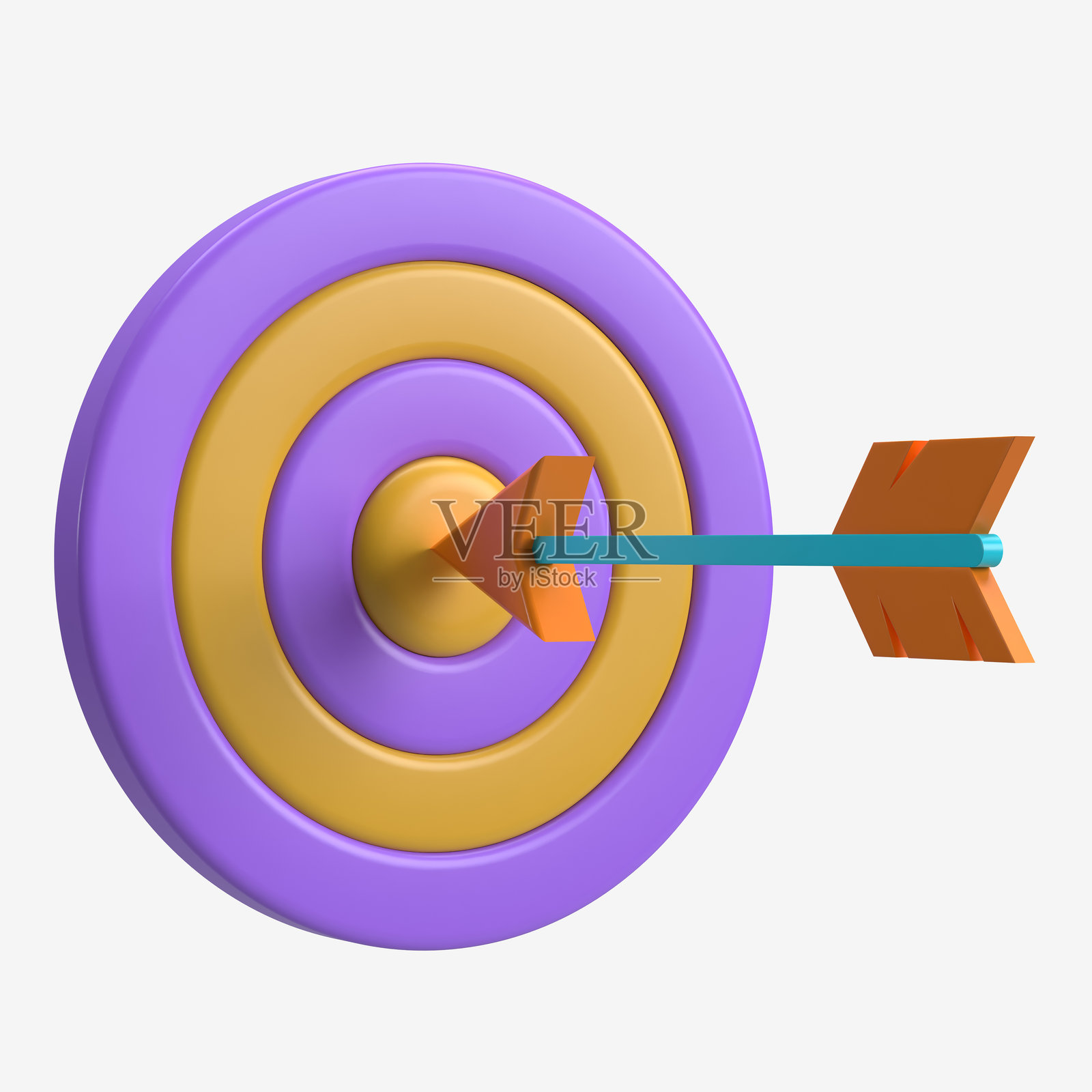 箭头和靶子 3D 图标照片摄影图片