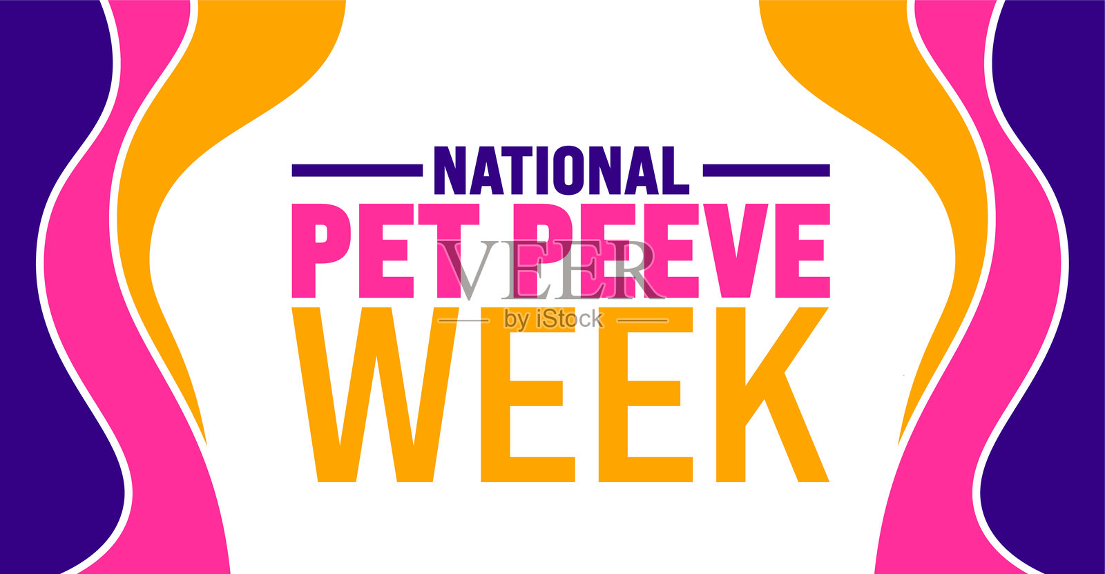 每年十月都会庆祝国家宠物烦恼周的背景或横幅设计模板。插画图片素材