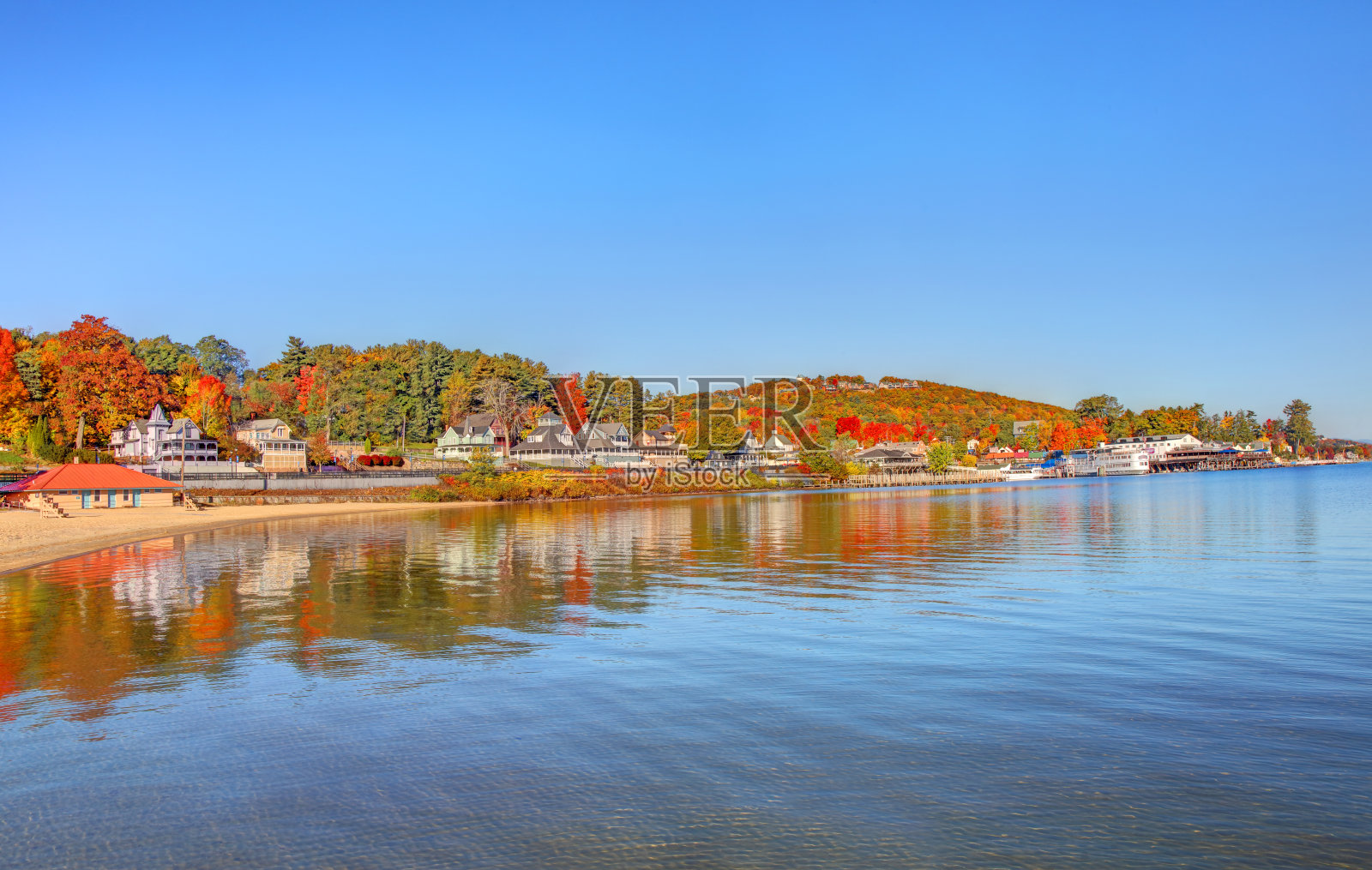 温尼泊湖上的威尔斯海滩照片摄影图片