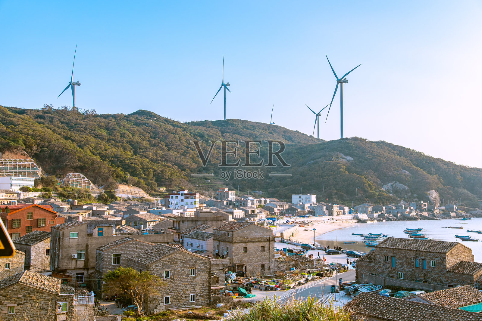 福州市平潭岛-渔港和渔村风景照片摄影图片