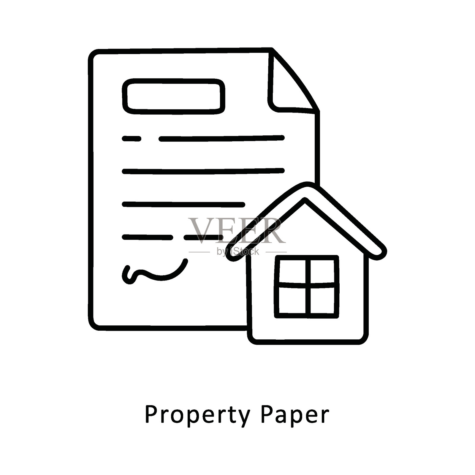 物业纸张出售轮廓等距插图。EPS文件插图插画图片素材