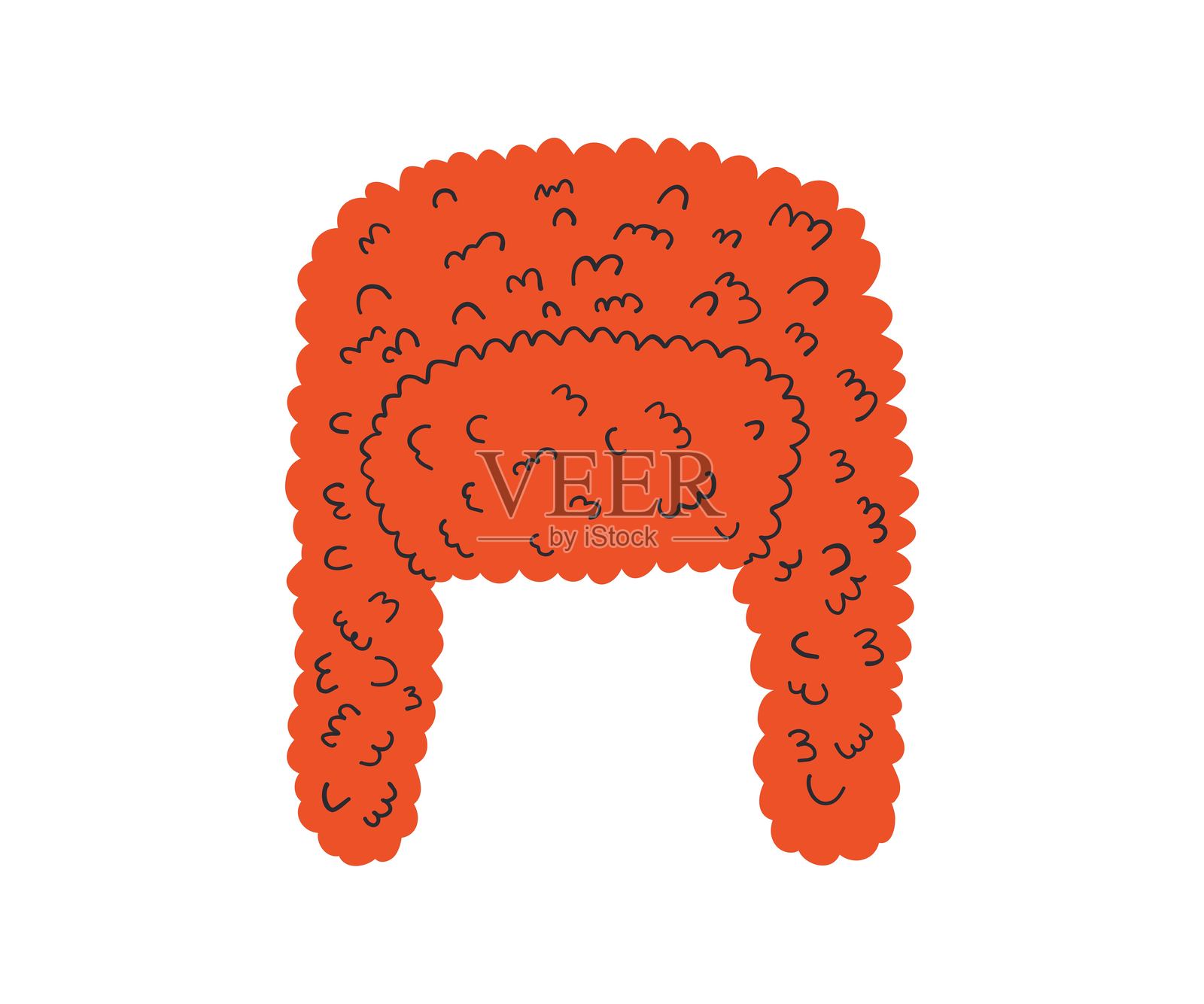 冬季搞笑帽子，扁平风格绘制。手绘矢量插图。插画图片素材