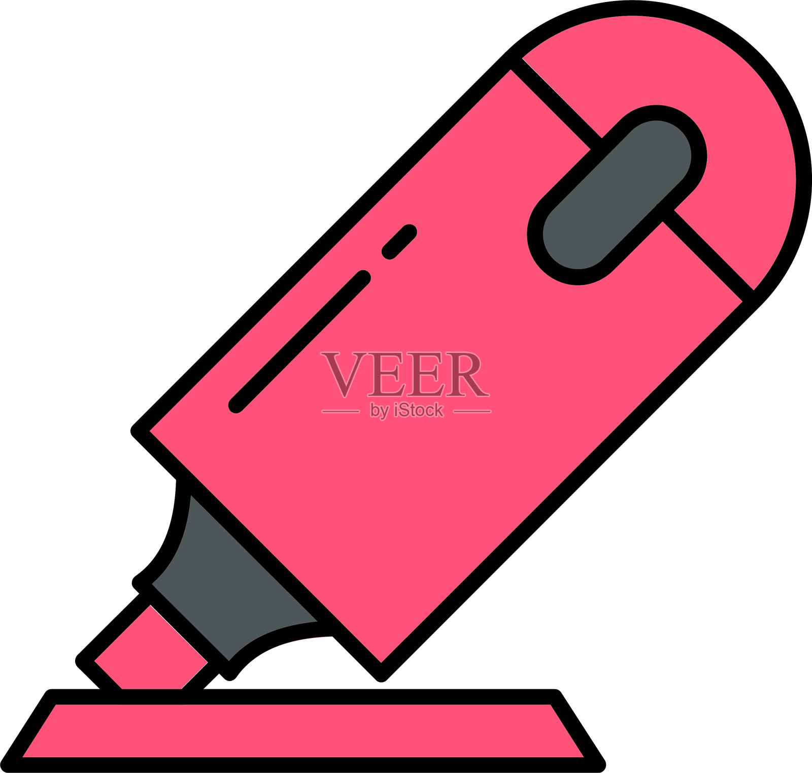 荧光笔线条填充图标设计插画图片素材