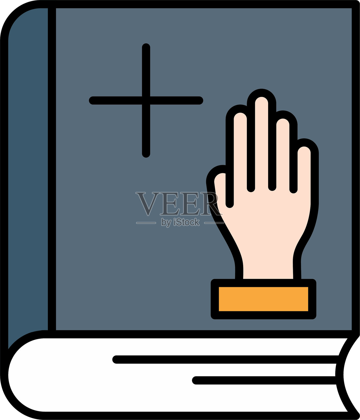 誓言线条填充图标设计插画图片素材