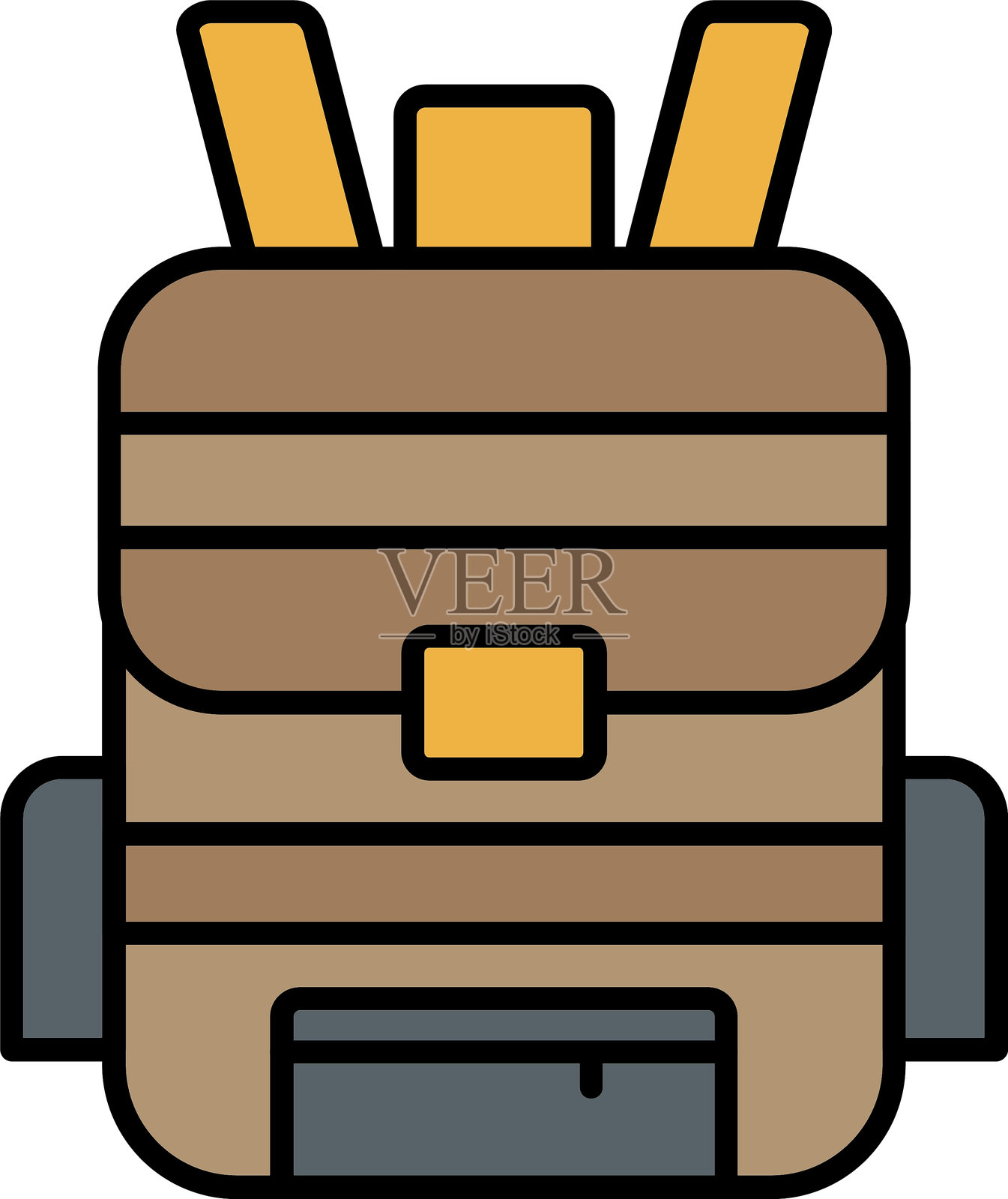 背包线条填充图标设计插画图片素材