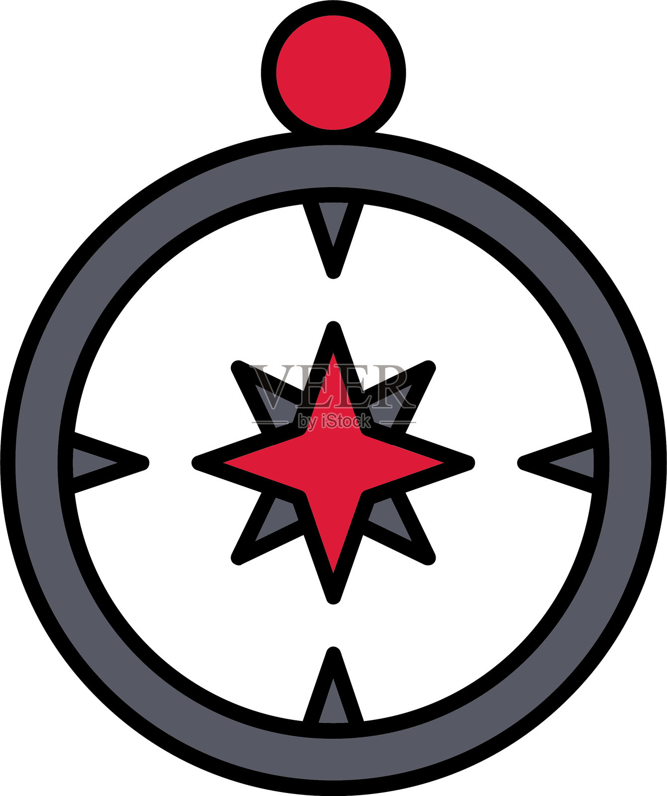 指南针线填充图标设计插画图片素材