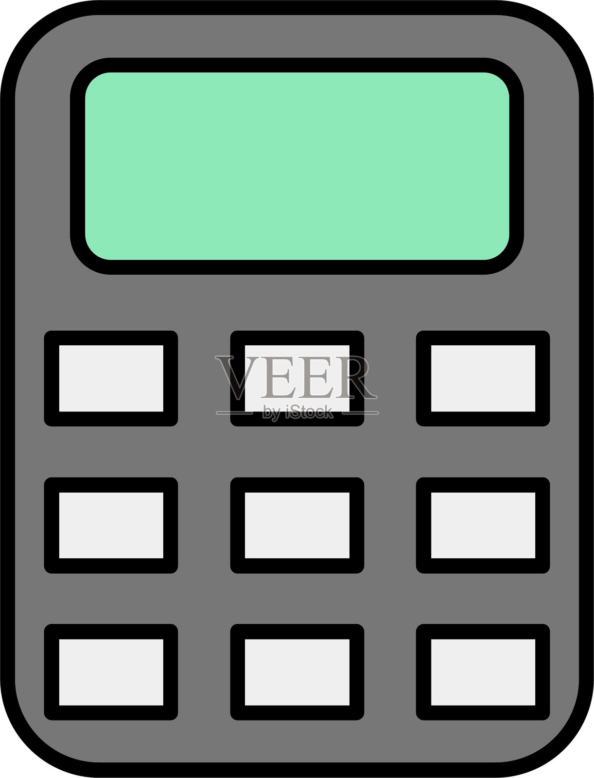 计算器线条填充图标设计插画图片素材