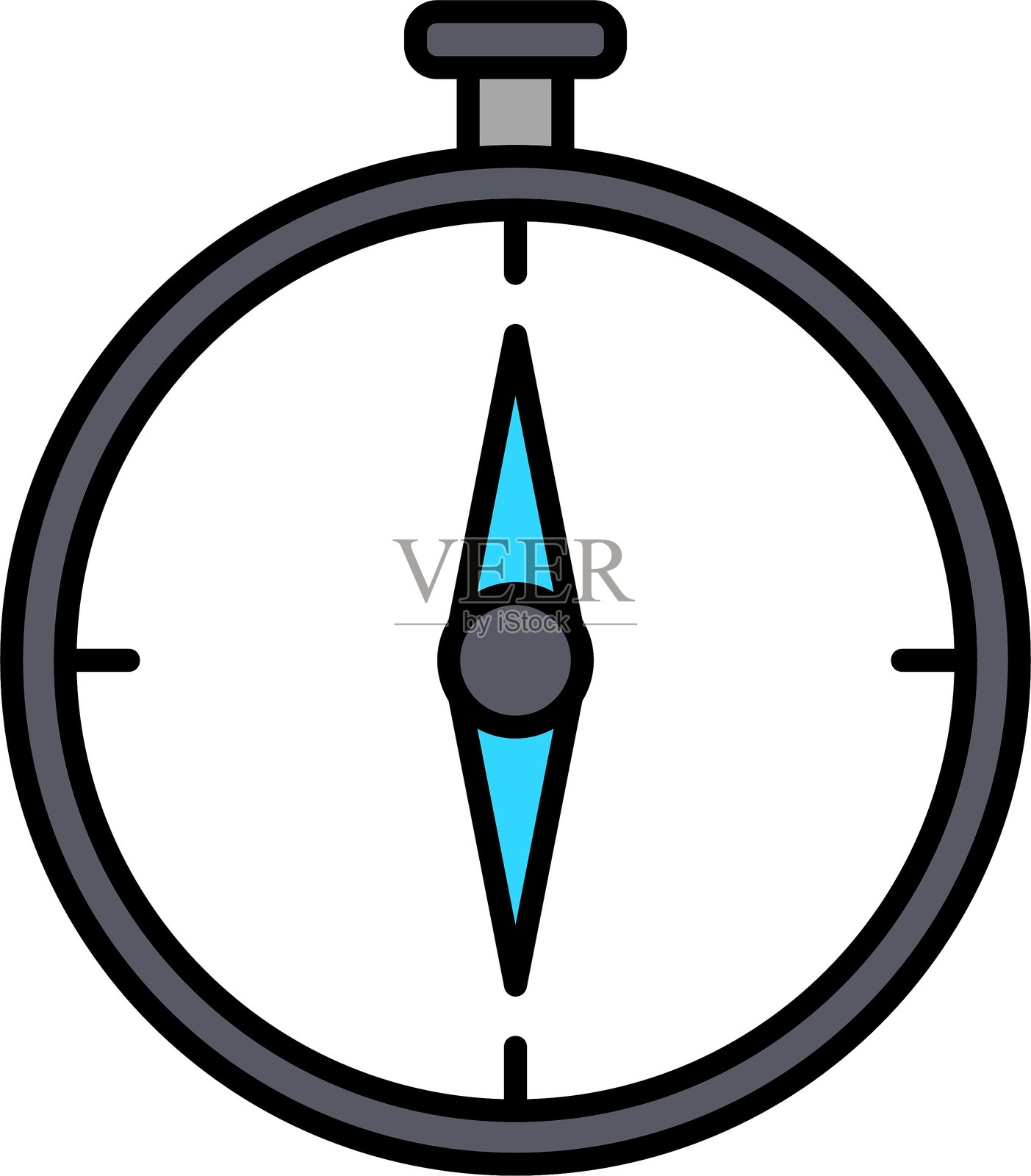 指南针线填充图标设计插画图片素材