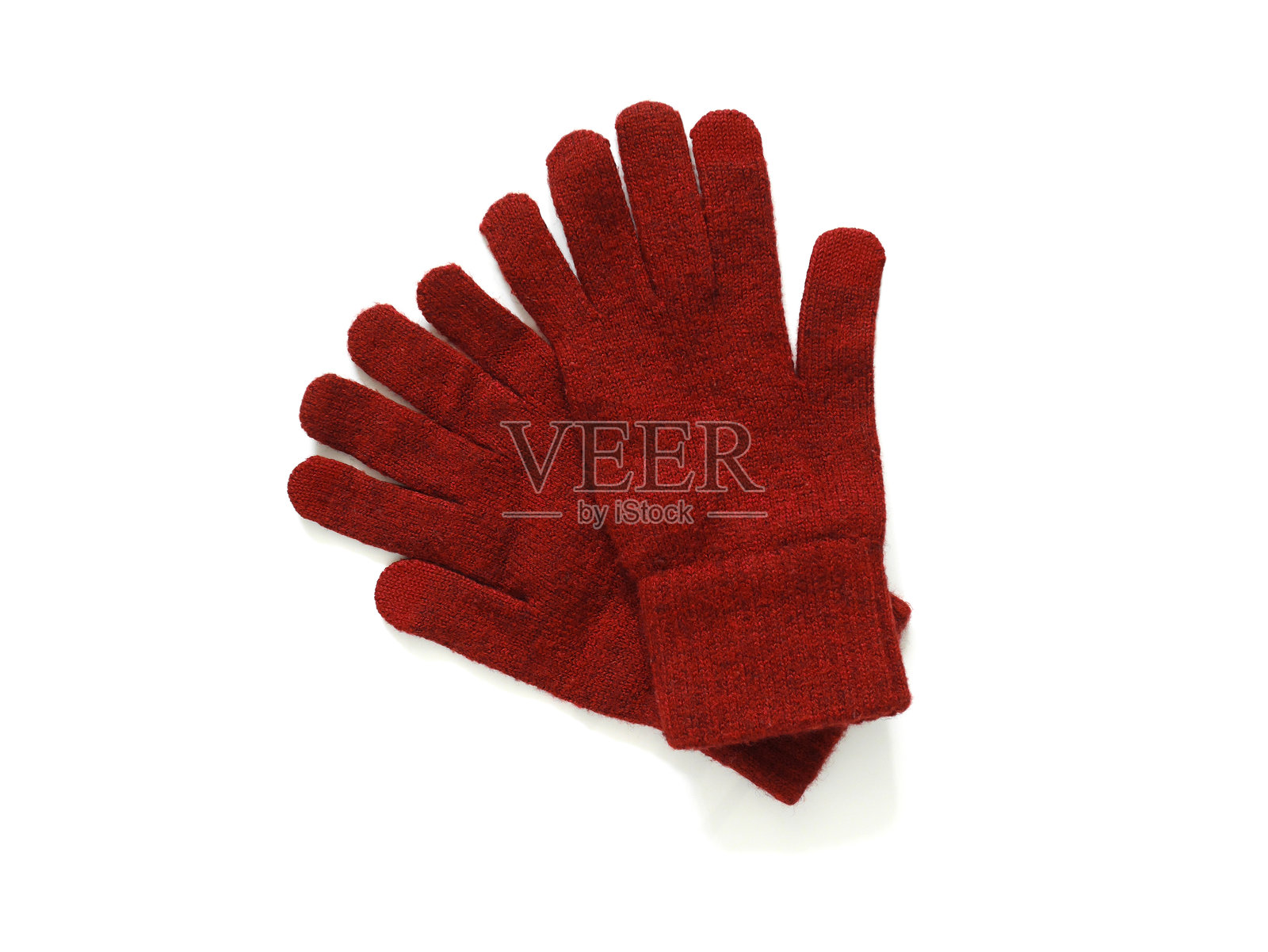 红色针织手套照片摄影图片
