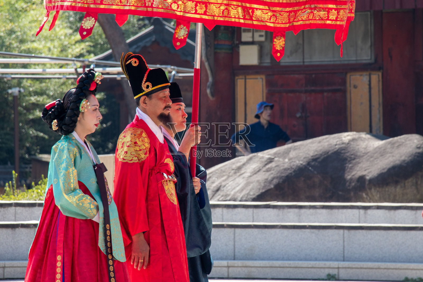 首尔的王室历史重演活动照片摄影图片