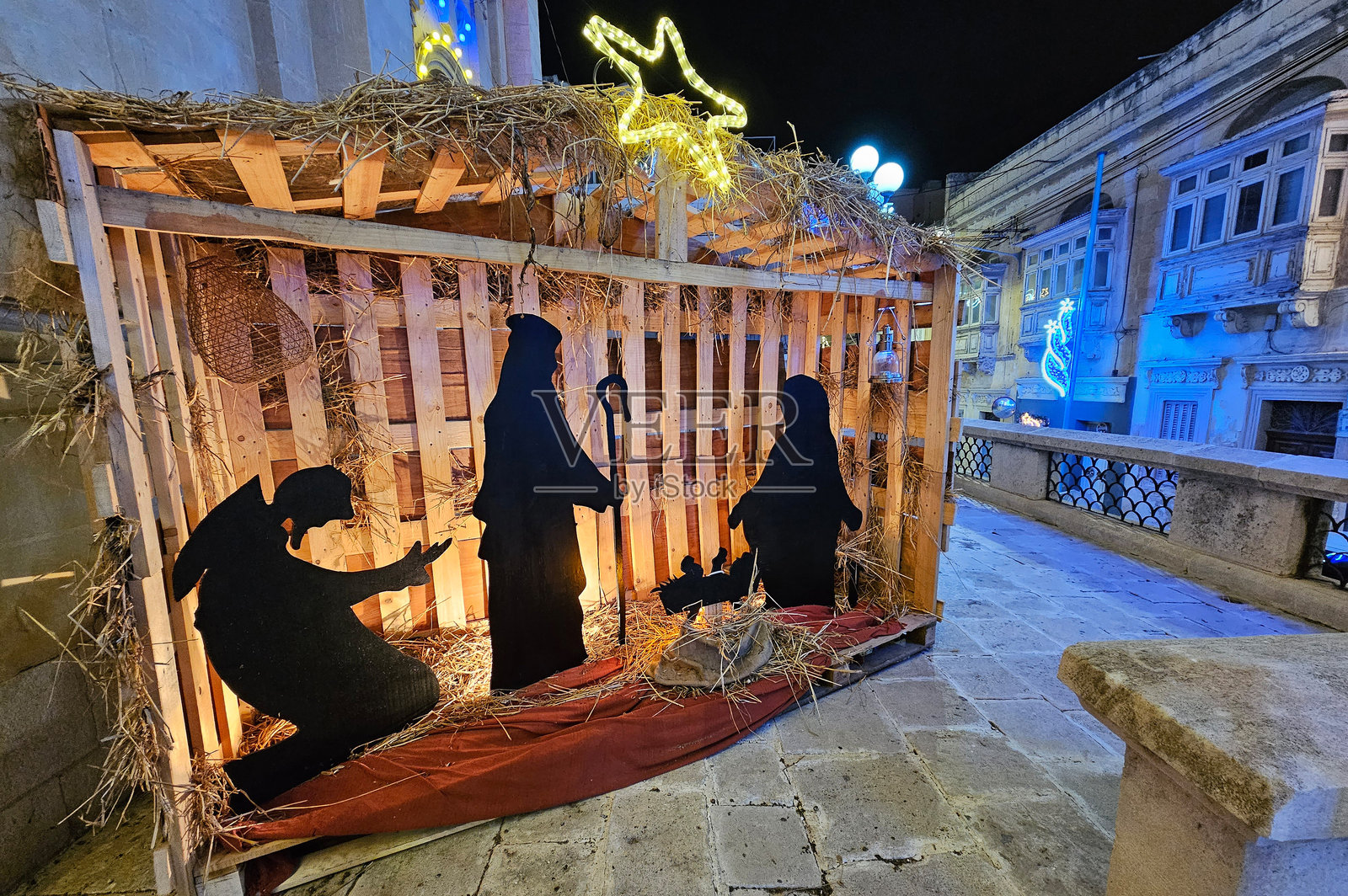 街道圣诞装饰照片摄影图片