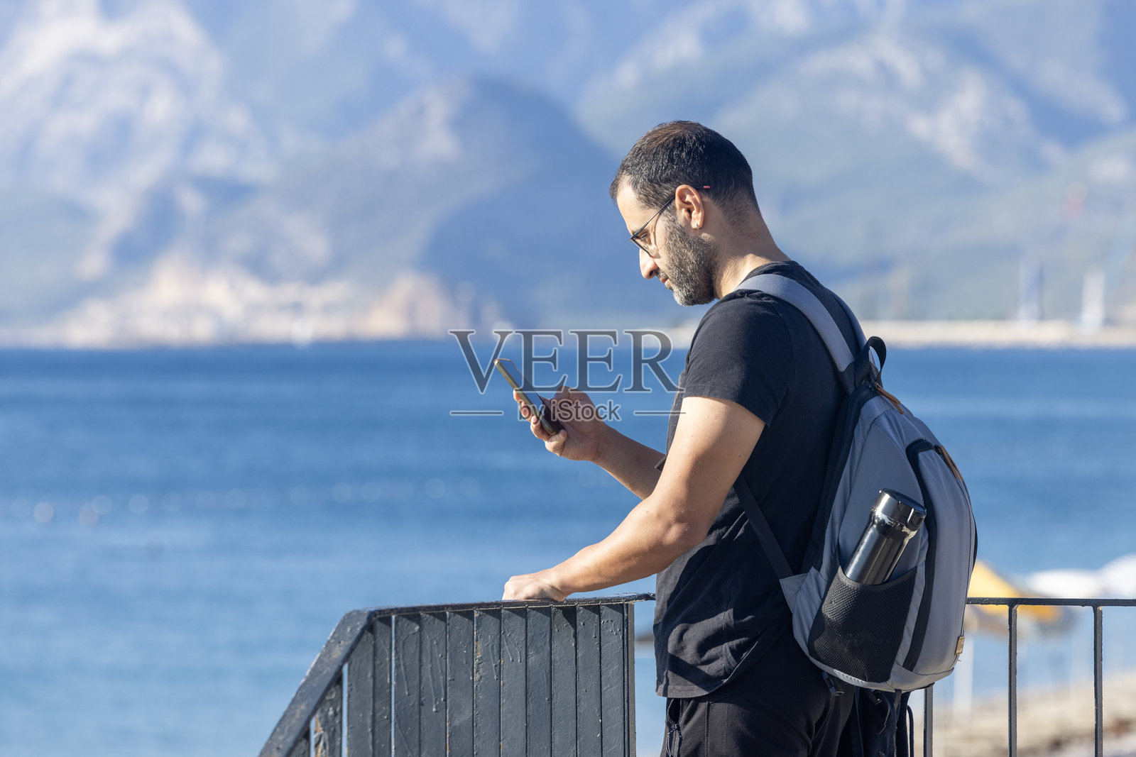 在海滩拍摄美丽的风景照片摄影图片