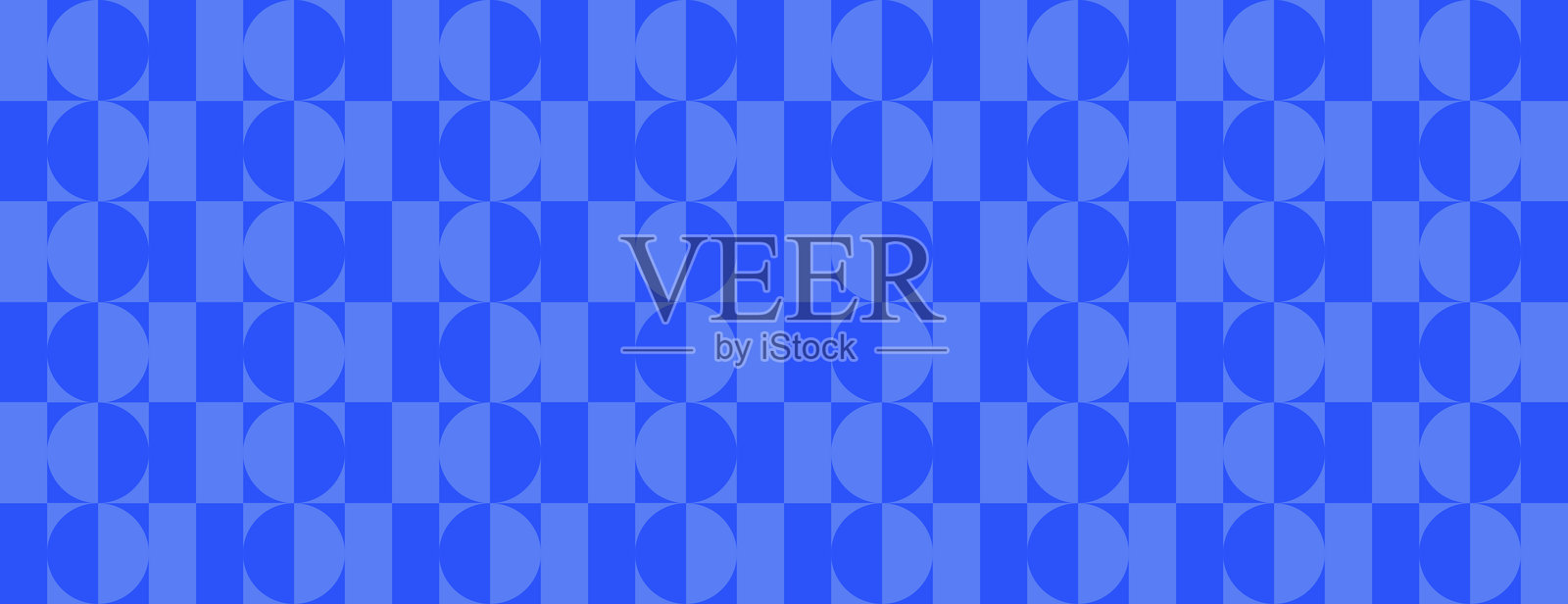 几何矢量蓝色背景与圆形图案。插画图片素材