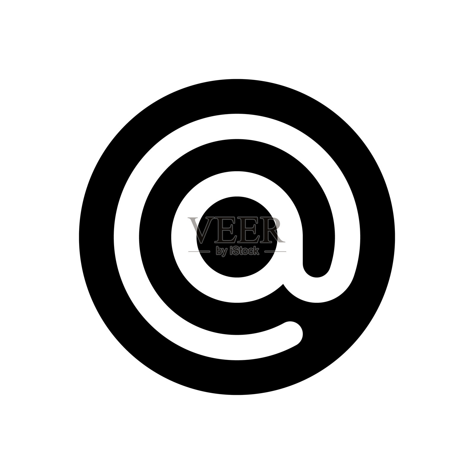 带有可编辑笔画的@符号插画图片素材