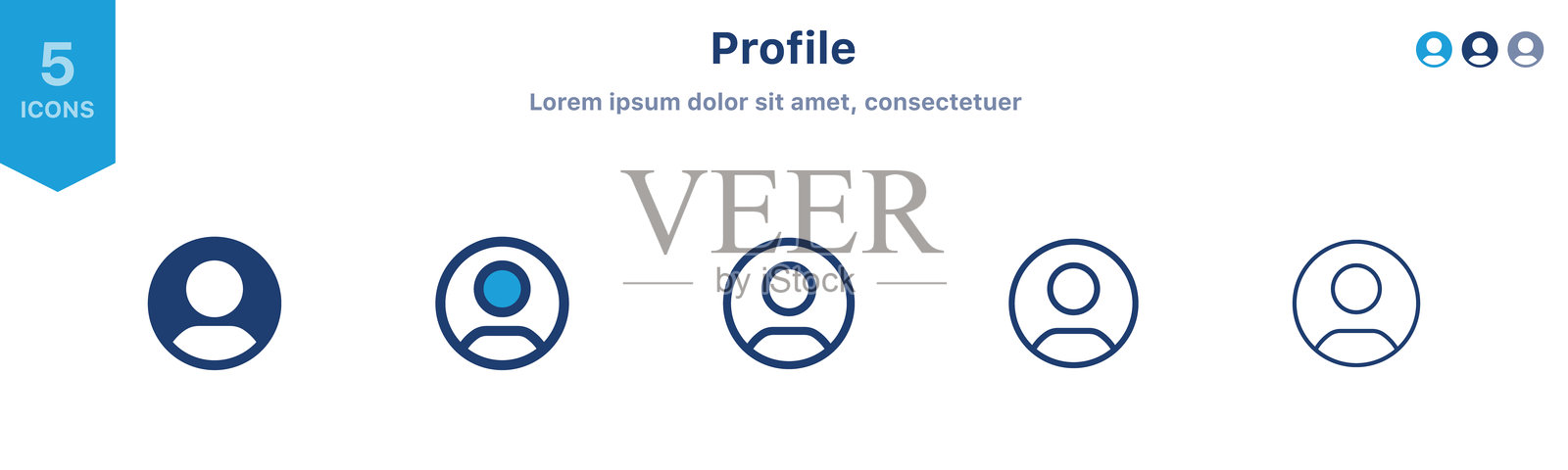 个人资料用户图标，登录帐户标志，男性个人资料头像圆圈符号插画图片素材