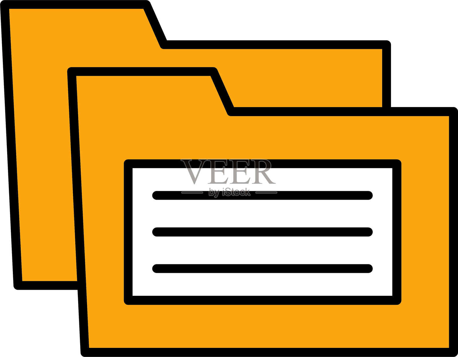 文件夹线条填充图标设计插画图片素材