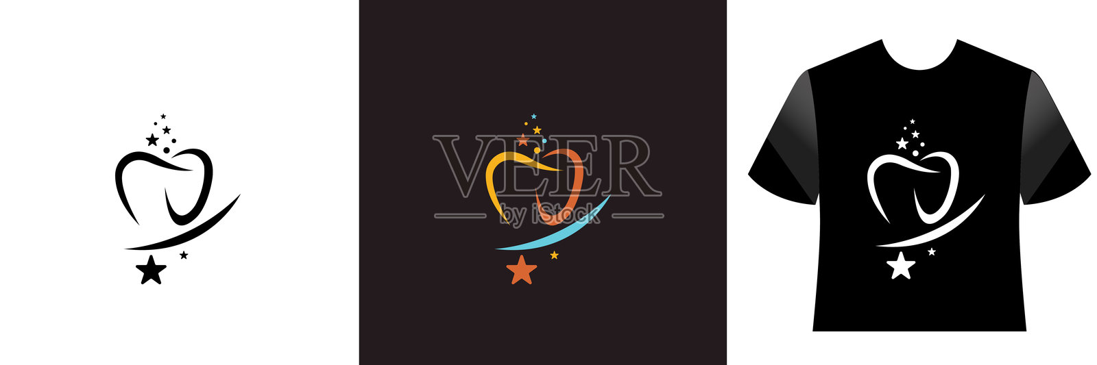 时尚的牙齿T恤和服装矢量设计，印刷及其他矢量插图。插画图片素材