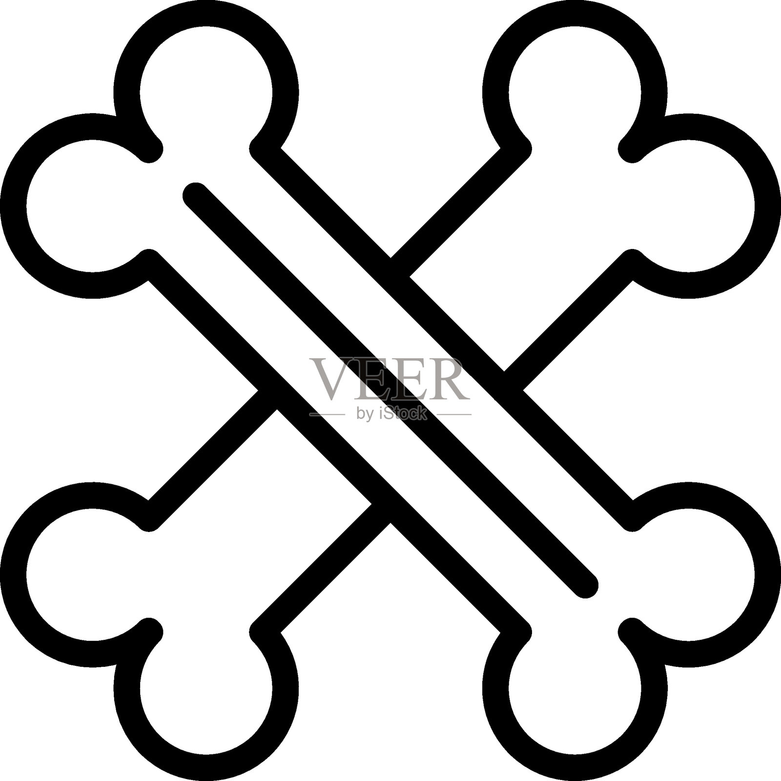 骷髅交叉骨矢量设计图标风格插画图片素材