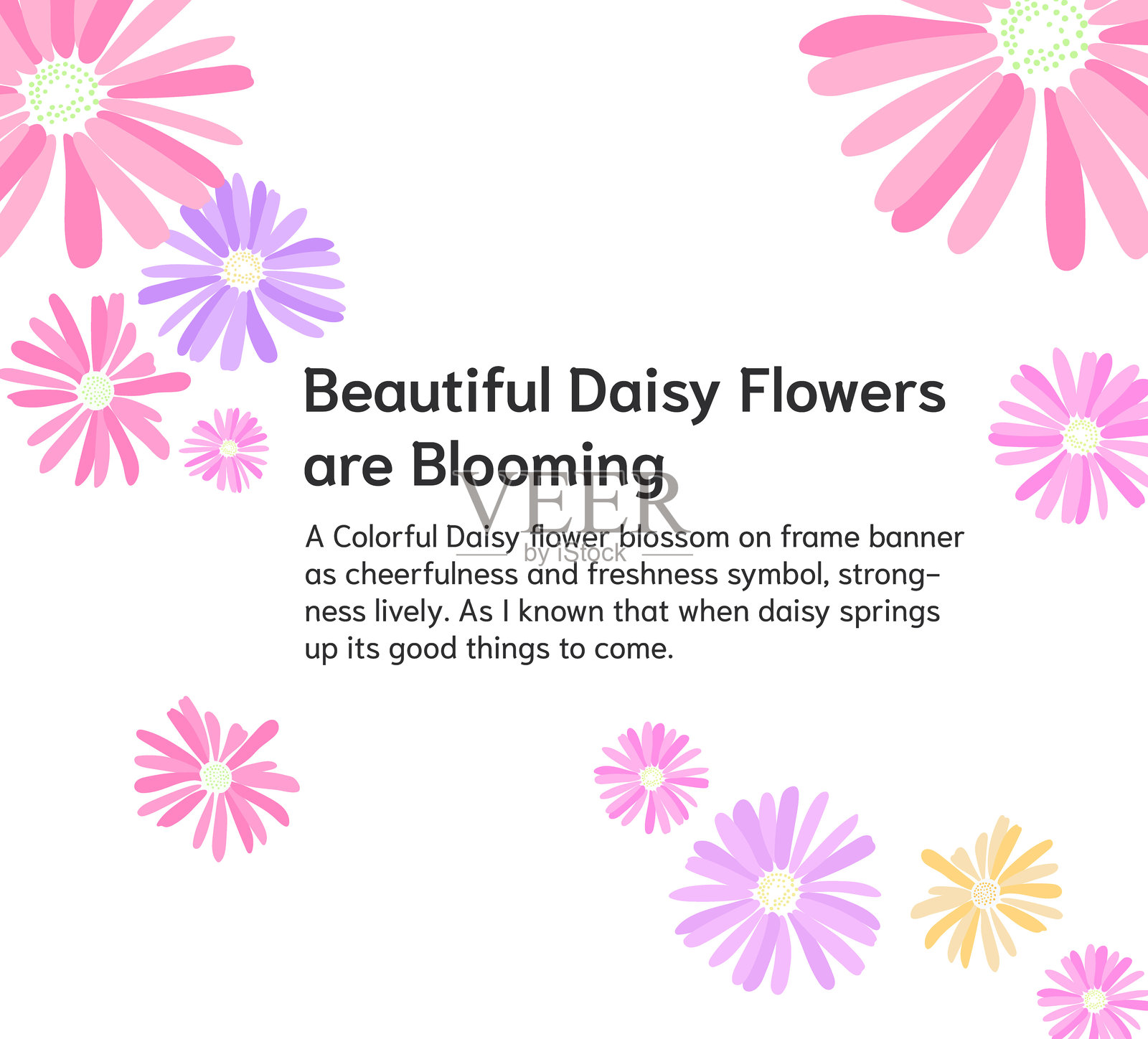 白色背景上的花卉横幅插画图片素材