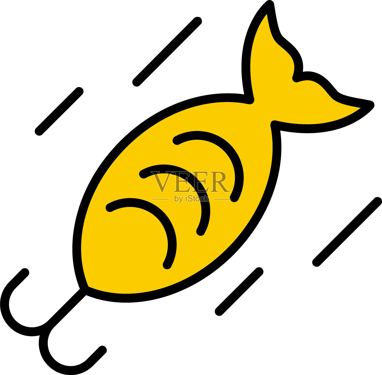 饵线填充图标设计插画图片素材