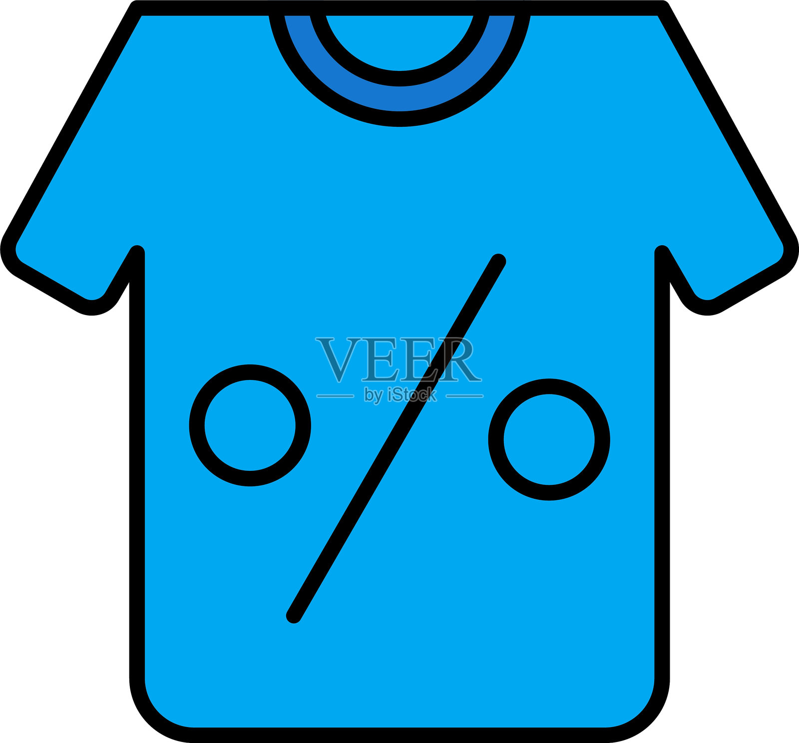 T恤线条填充图标设计插画图片素材