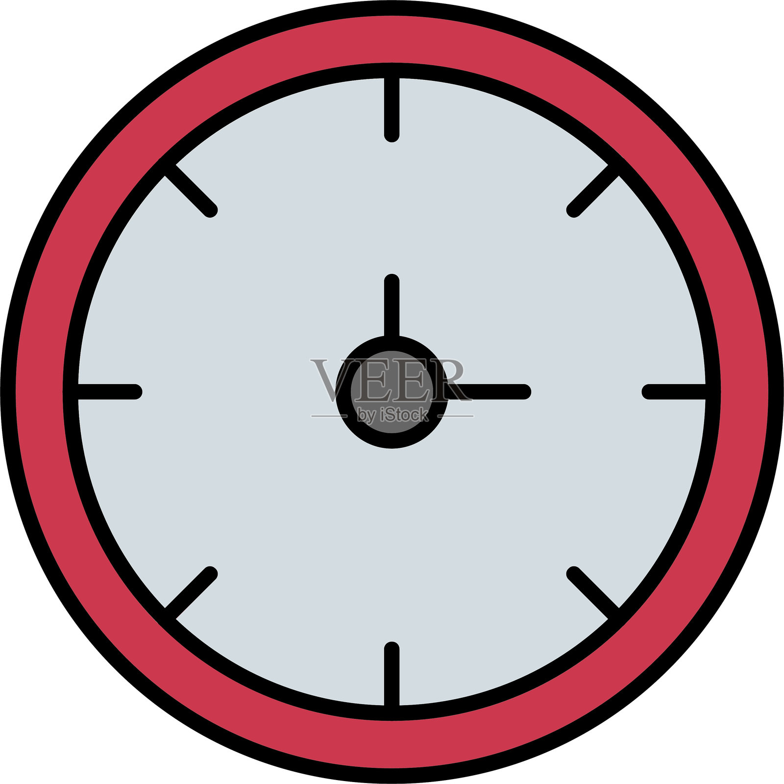 时钟线条填充图标设计插画图片素材