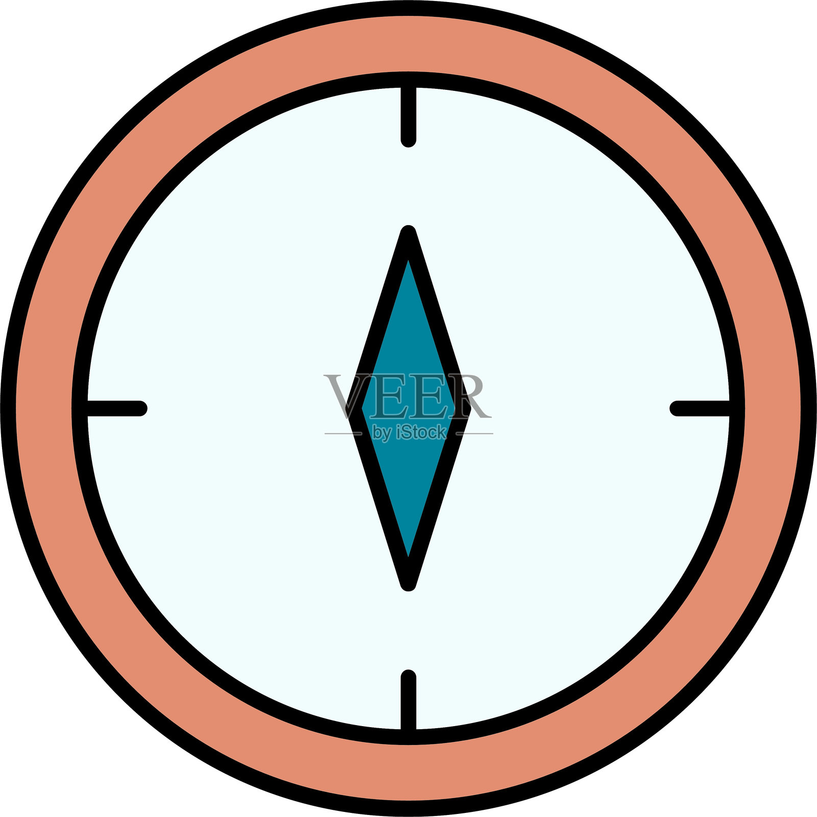 指南针线填充图标设计插画图片素材