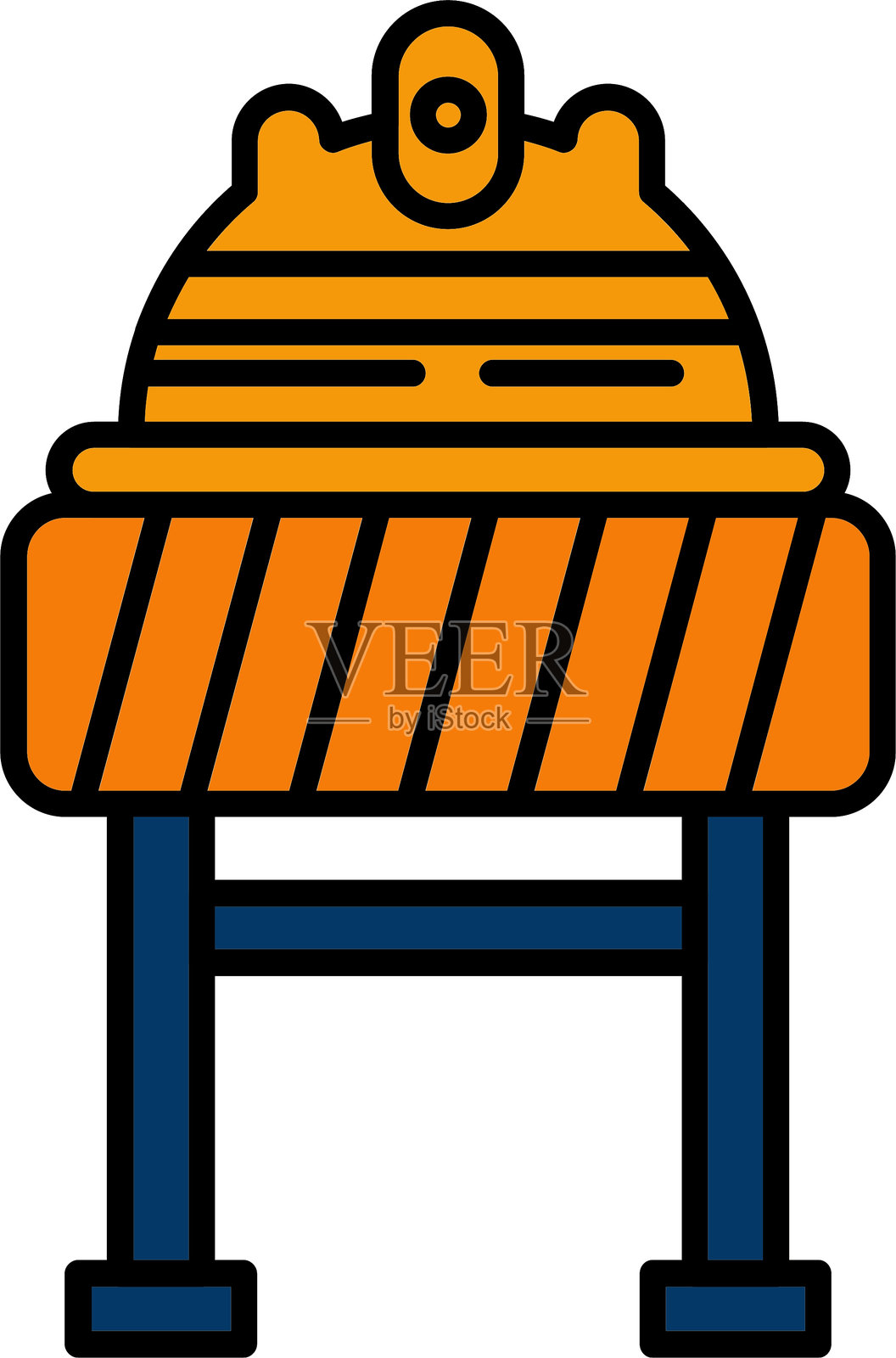 路障线填充图标设计插画图片素材