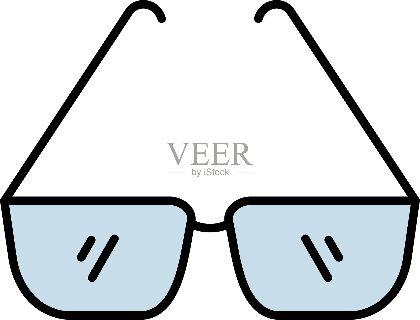 眼镜线条填充图标设计插画图片素材