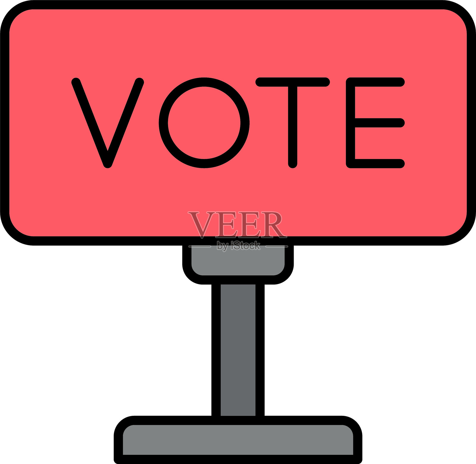 标牌线条填充图标设计插画图片素材