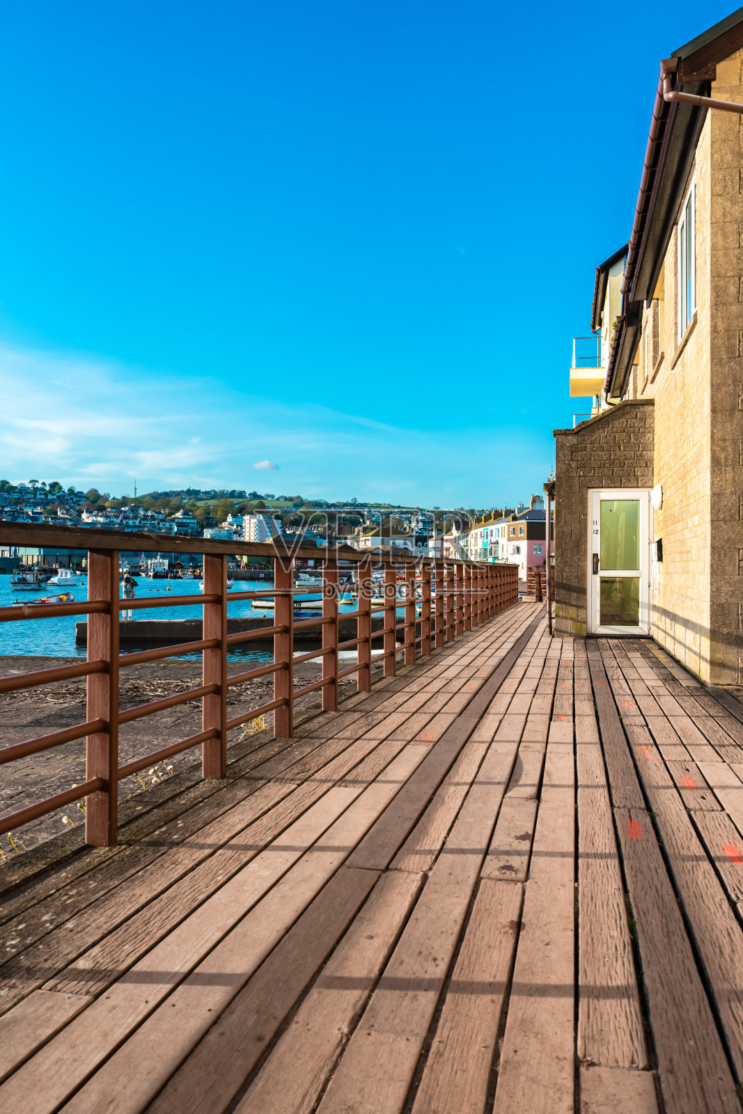 泰因茅斯海滩日落景观照片摄影图片