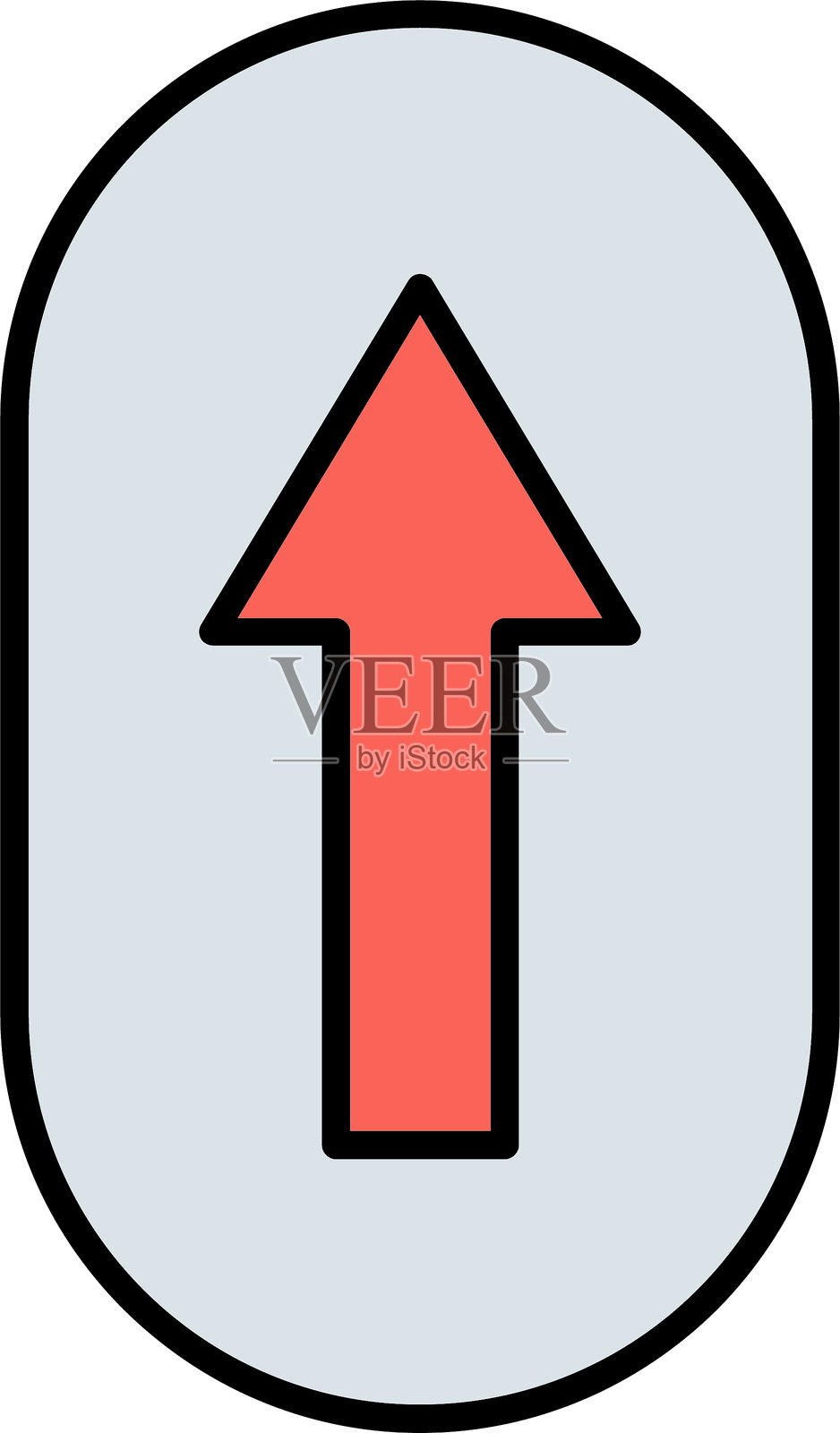 向上滚动线条填充图标设计插画图片素材