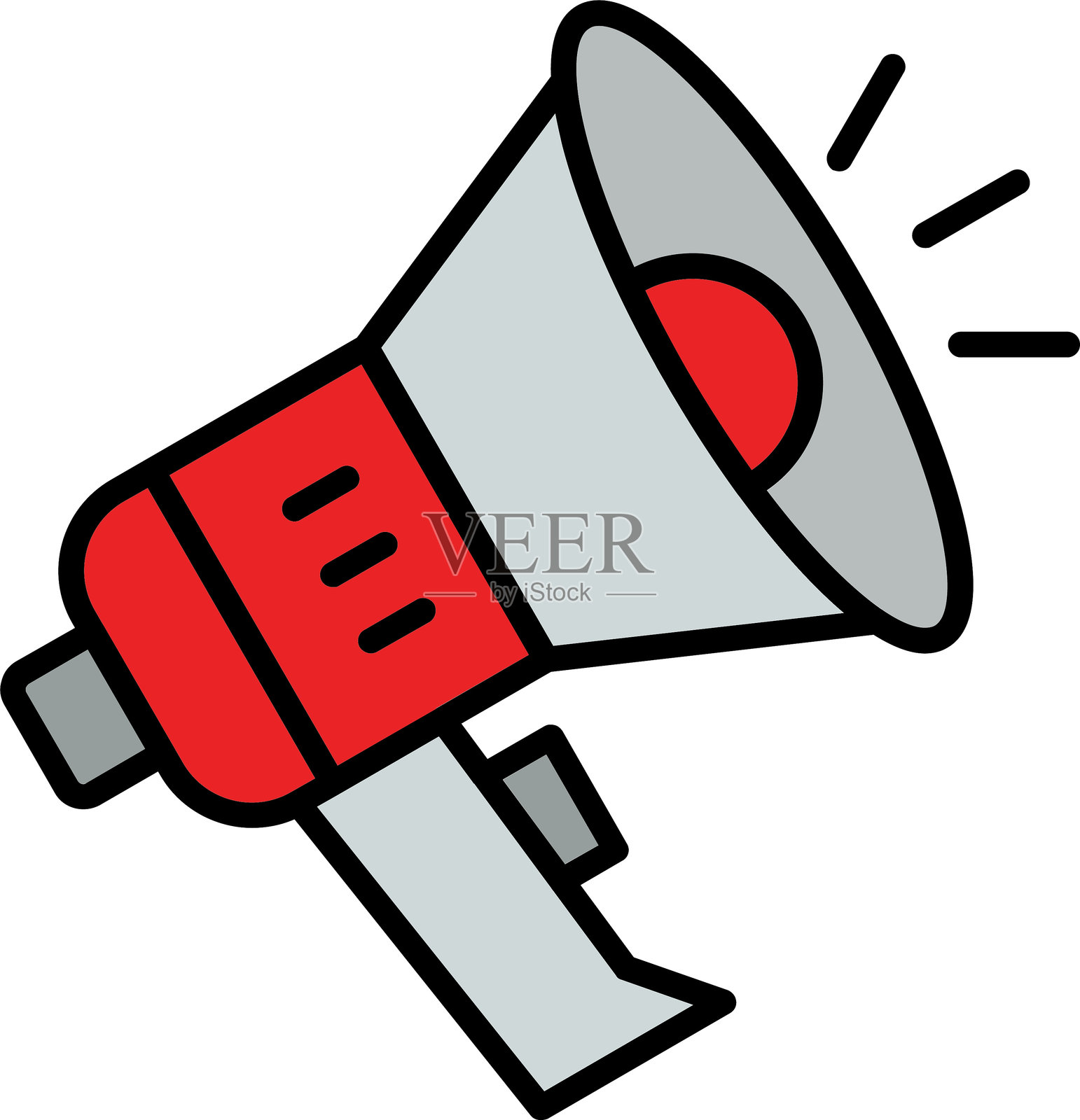 扬声器线条填充图标设计插画图片素材