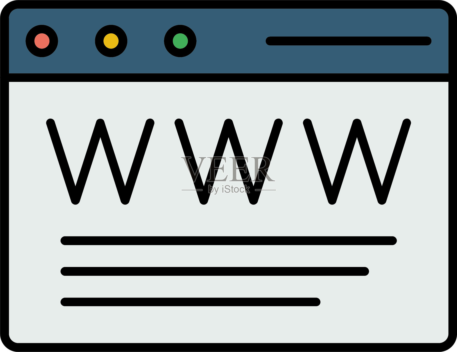 浏览器线条填充图标设计插画图片素材