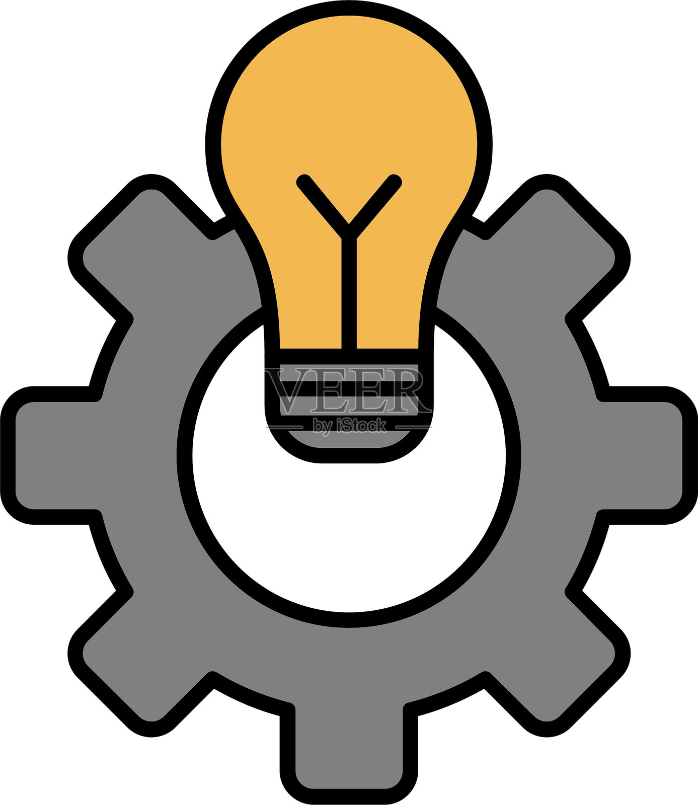 工程线填充图标设计插画图片素材