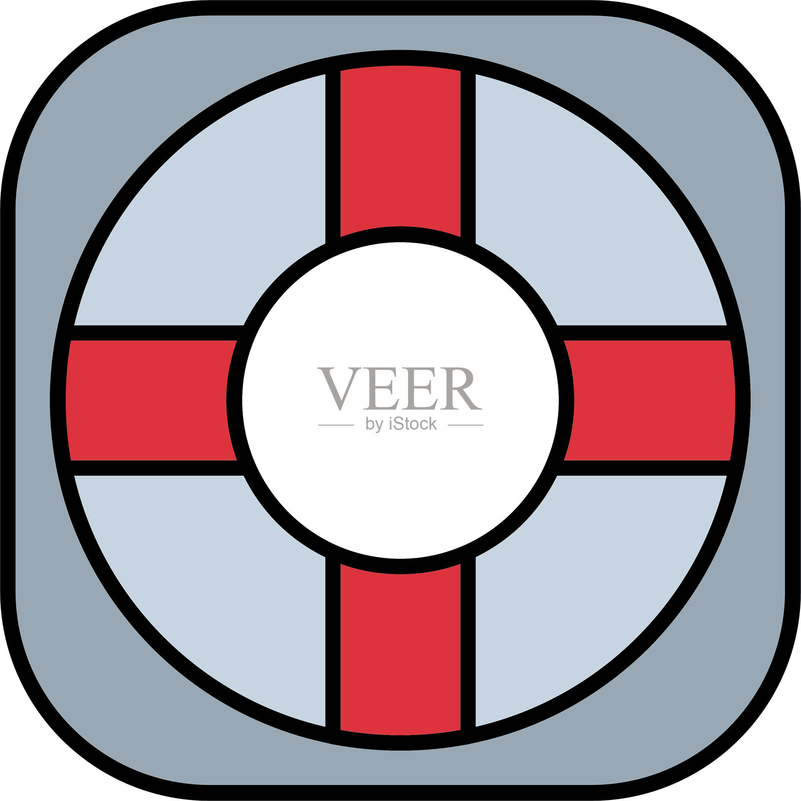 救生圈线条填充图标设计插画图片素材