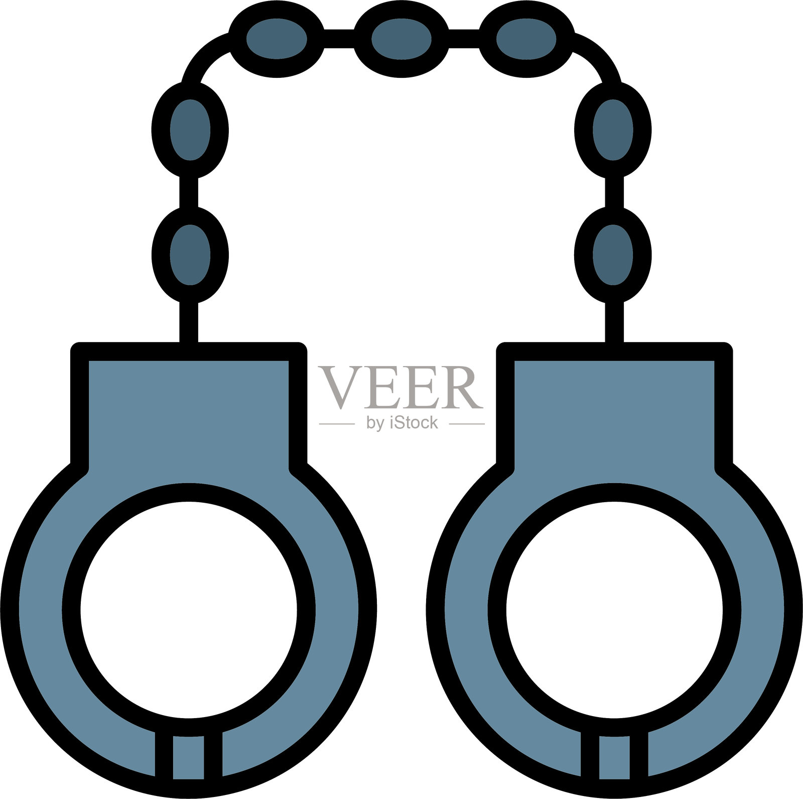 手铐线条填充图标设计插画图片素材