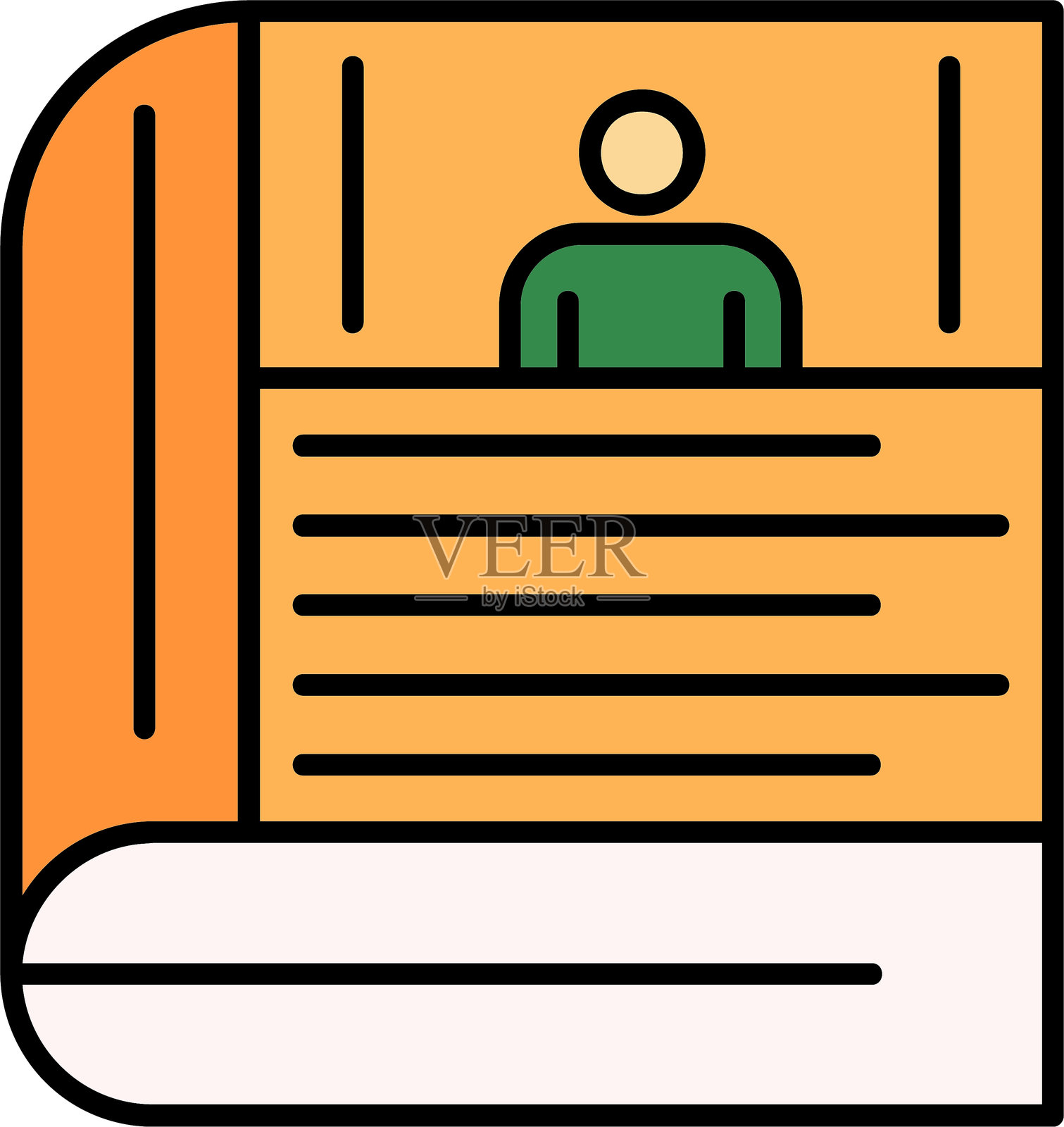 联系人书线条填充图标设计插画图片素材