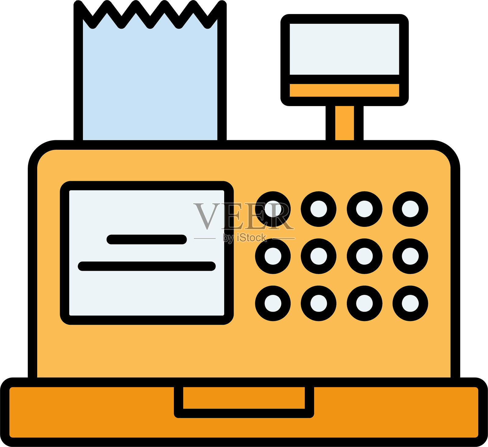 收银机排队图标设计插画图片素材