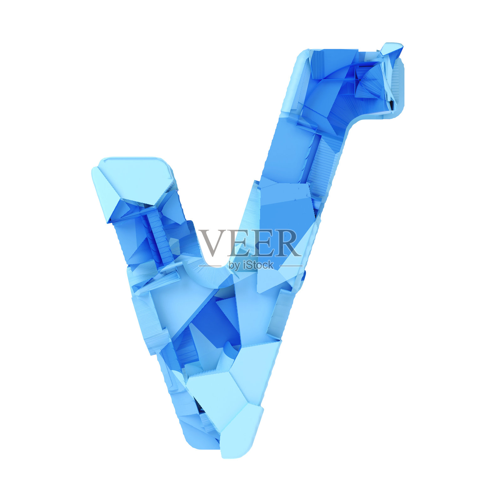 抽象现代蓝色勾选标记图标照片摄影图片