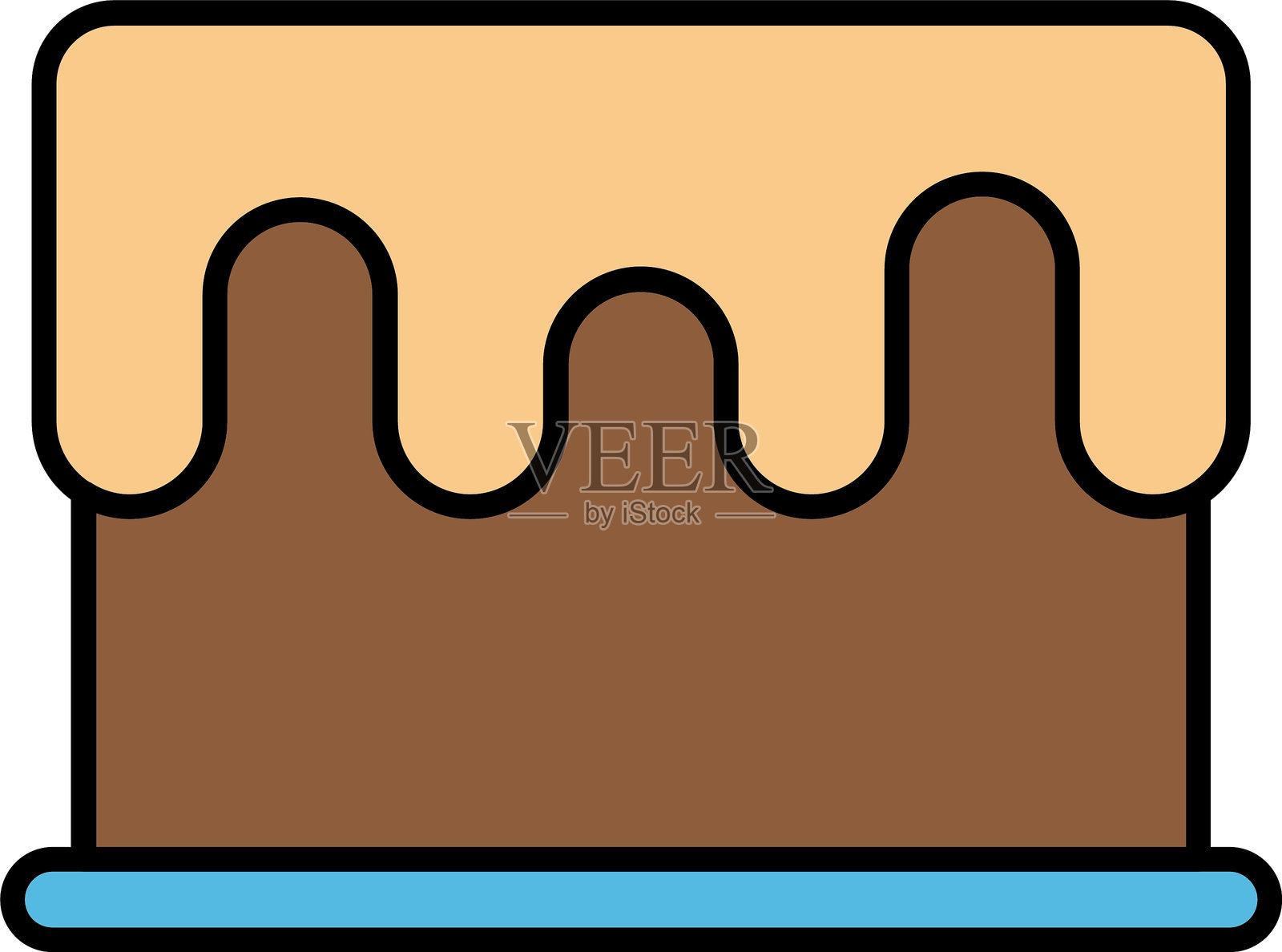 蛋糕线条填充图标设计插画图片素材