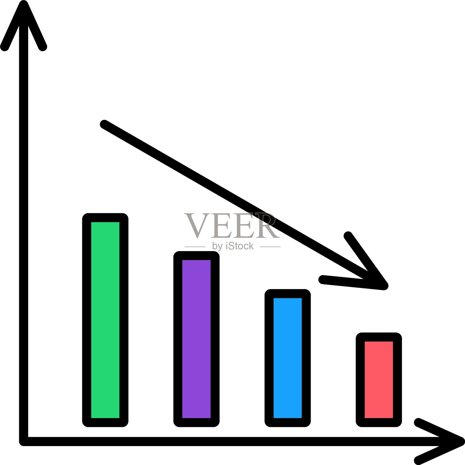 条形图线填充图标设计插画图片素材