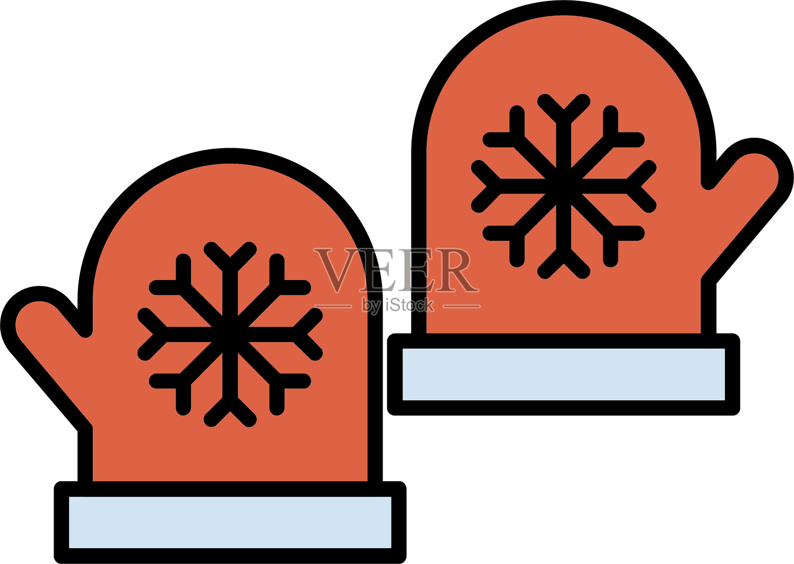 手套线条填充图标设计插画图片素材