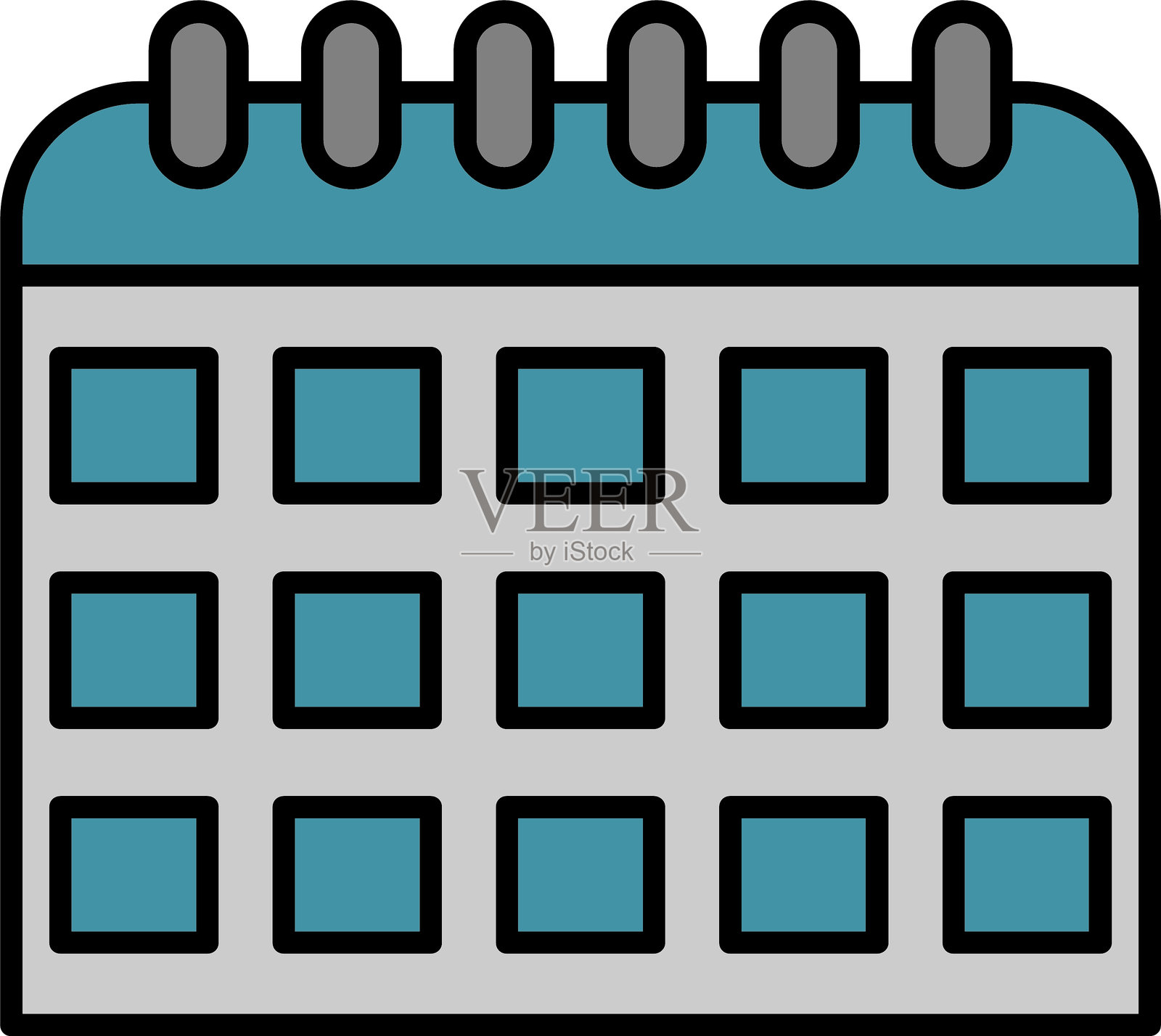 日历线条填充图标设计插画图片素材