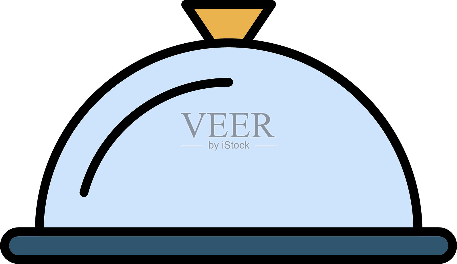 盛菜盘线条填充图标设计插画图片素材