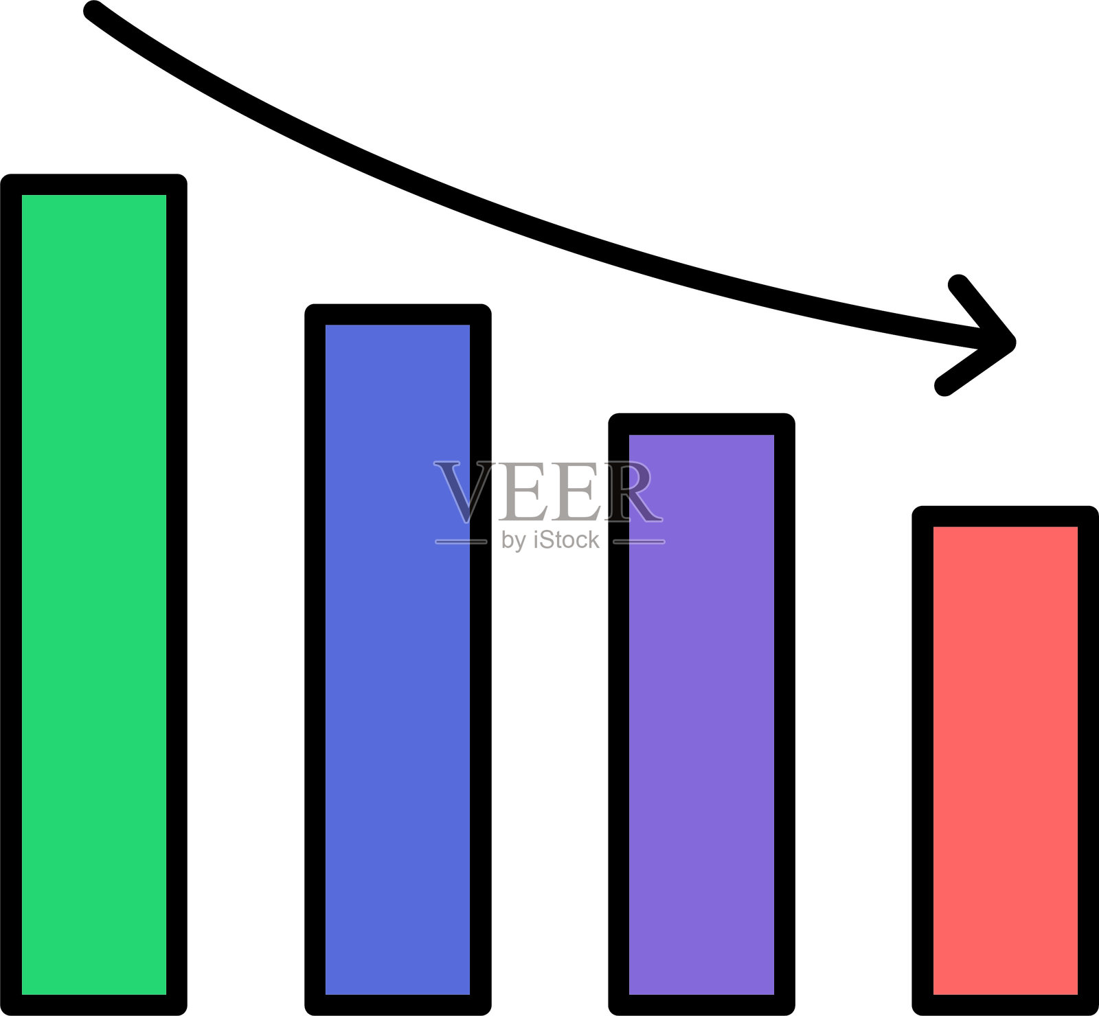 声誉损失线填充图标设计插画图片素材