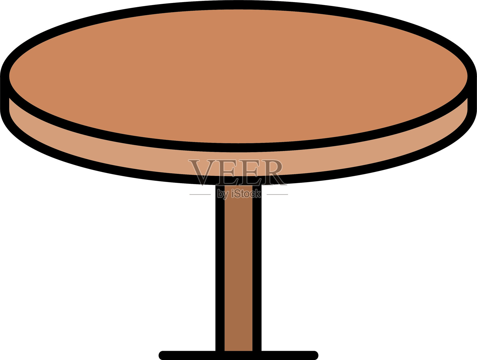 圆桌线条填充图标设计插画图片素材