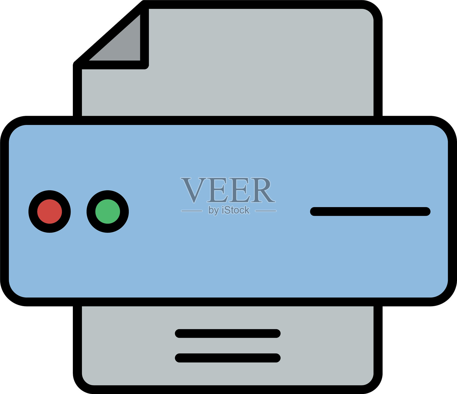 打印机线条填充图标设计插画图片素材