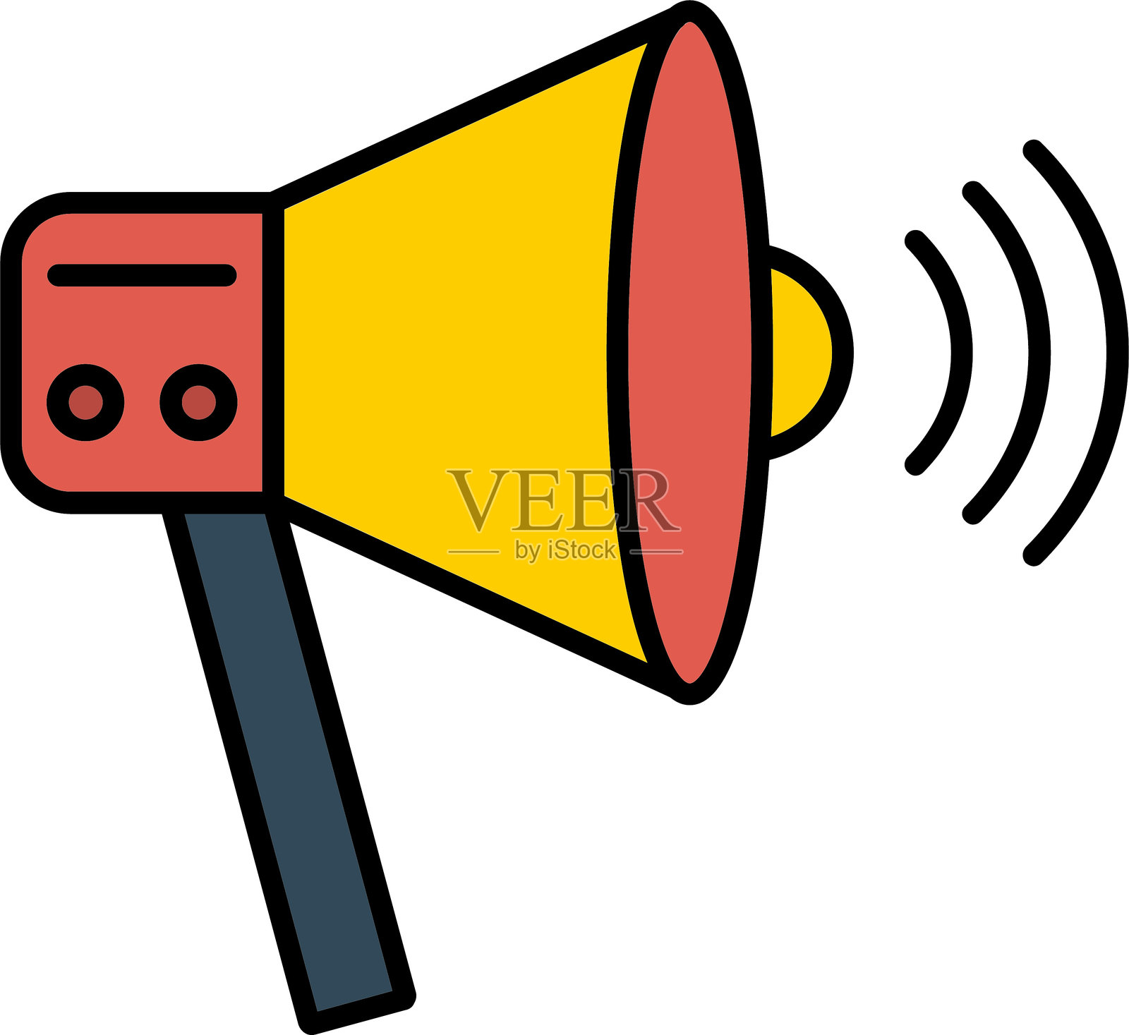 扩音器线条填充图标设计插画图片素材