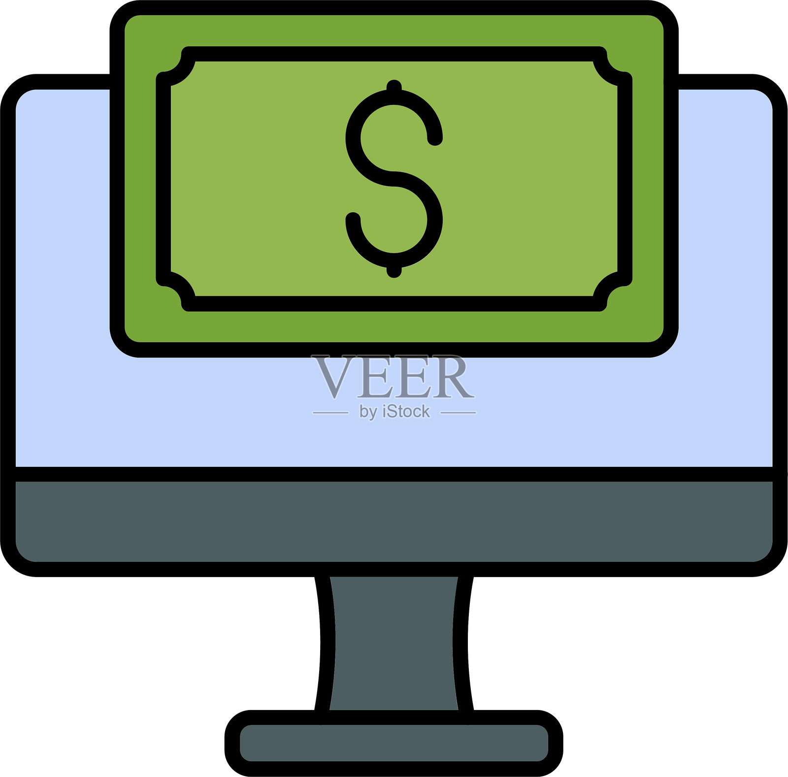 在线支付线条图标设计插画图片素材